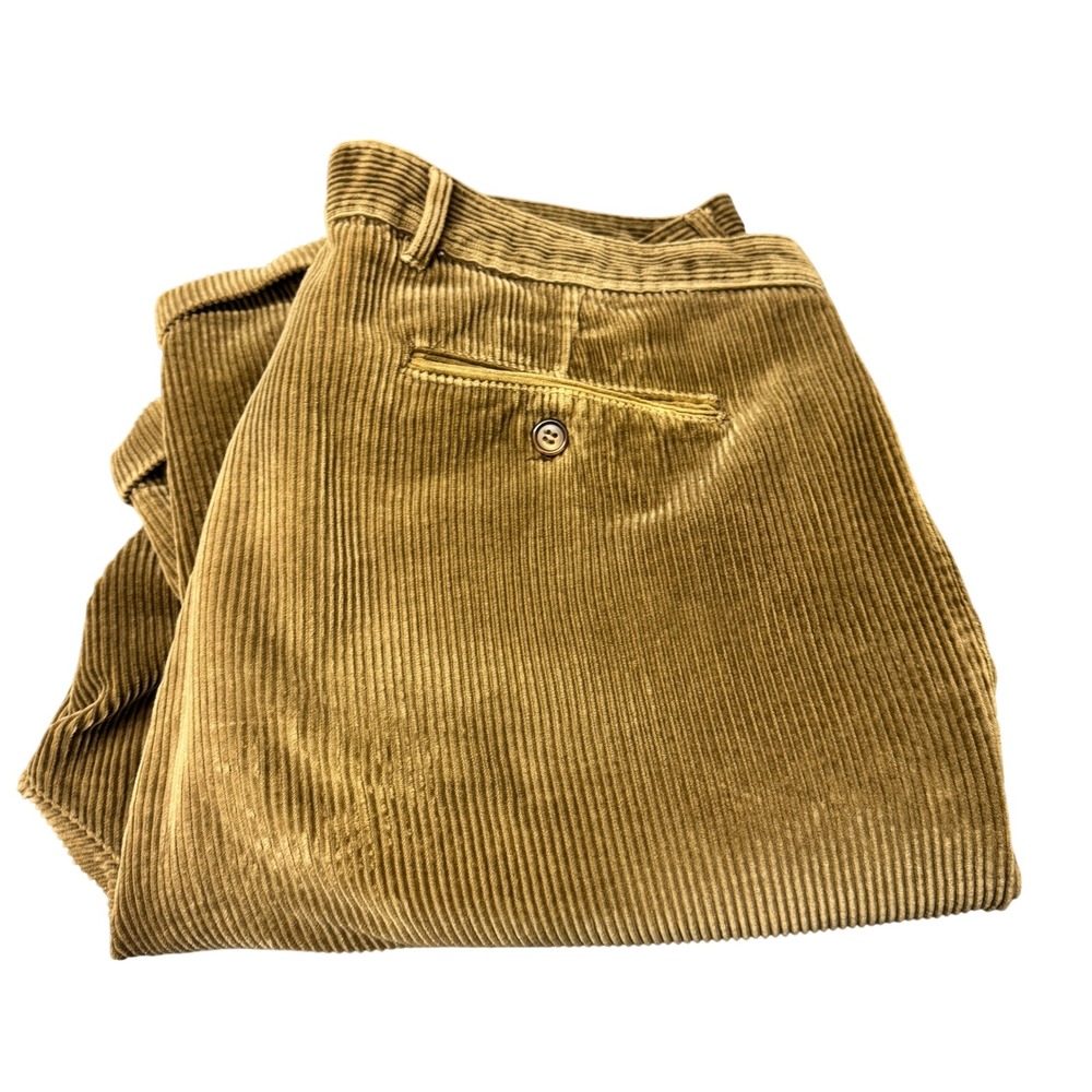 Vintage Chaps Corduroy Pants Mens 38x32 Pleated‎ Brown Ralph Lauren Classic
